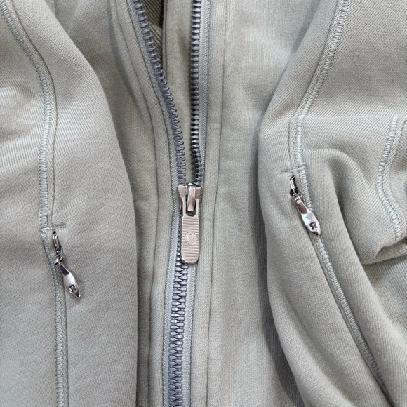 lululemon athletica green cotton fern hugged waist zip up relaxed fit Hoodie 12 - Picture 14 of 16